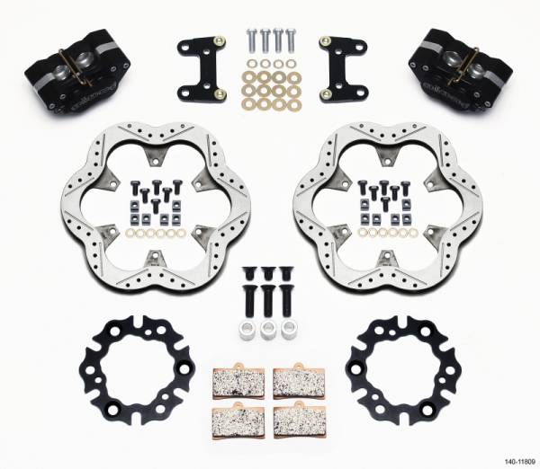 Wilwood - Wilwood GP320 Front Kit Top Mount 10.50in SuperAlloy Vntd Rtr Asph Midget