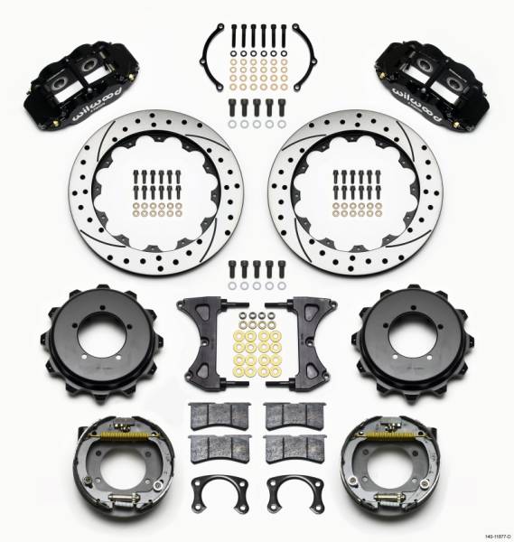 Wilwood - Wilwood Narrow Superlite 4R Rear Kit 12.88in Drilled Speedway Eng Floater w/ New Style End