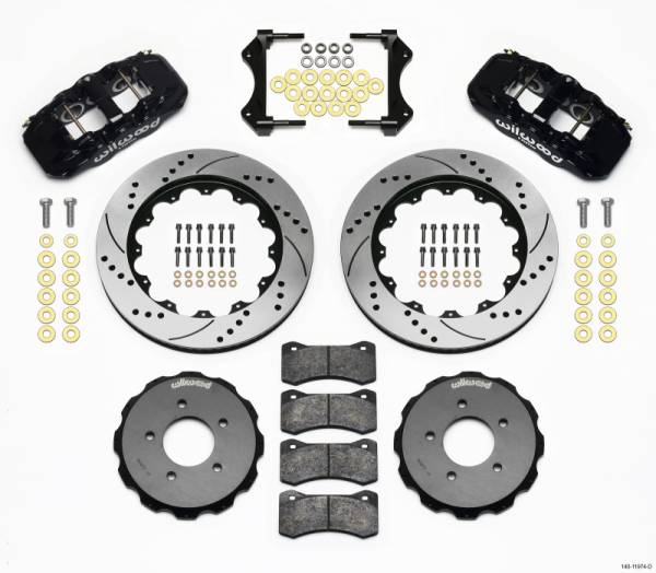 Wilwood - Wilwood AERO6 Front Hat Kit 14.00 Drilled 99-06 BMW E46