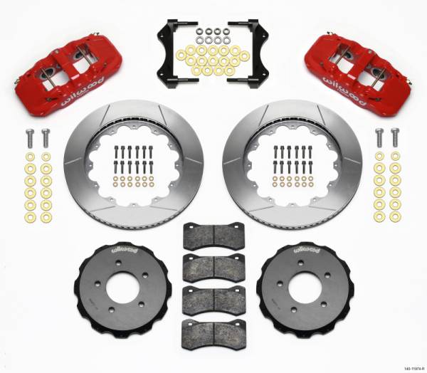 Wilwood - Wilwood AERO6 Front Hat Kit 14.00 Red 99-06 BMW E46