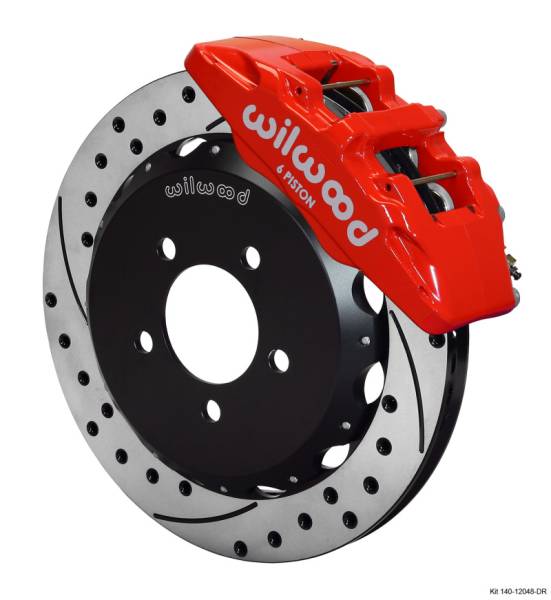 Wilwood - Wilwood Dynapro 6 Front Kit 12.88 x 1.00 Drilled Red