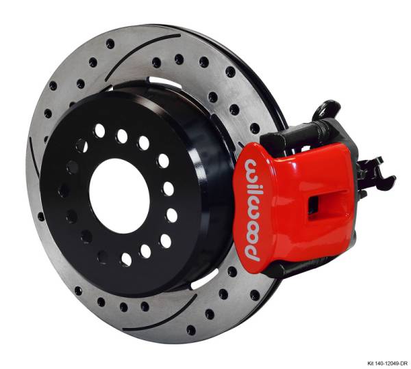 Wilwood - Wilwood Combination Parking Brake Rear Kit 12.19in Dia 0.81in Rotor Thickness - Red Drilled