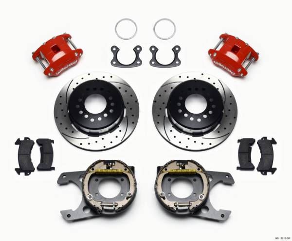 Wilwood - Wilwood D154 P/S P-B Kit Drilled-Red Small Ford 2.50in Offset