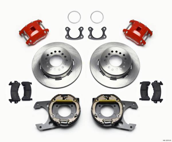 Wilwood - Wilwood D154 P/S Park Brake Kit Red Small Ford 2.50in Offset