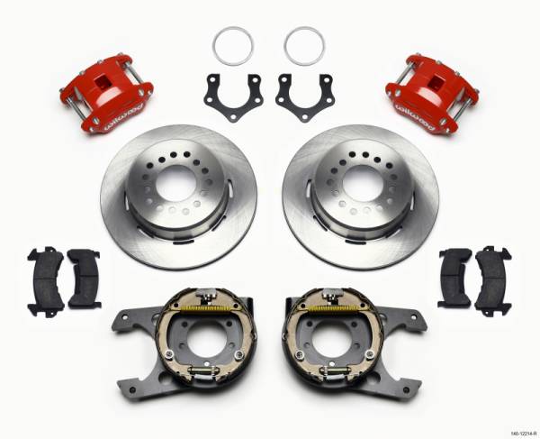 Wilwood - Wilwood D154 P/S Park Brake Kit Red Mopar/Dana 2.36in Off w/Snap Ring Brng