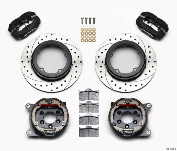 Wilwood - Wilwood Forged Dynalite P/S Park Brake Kit Drilled Strange Eng Floater 3.49in Offset