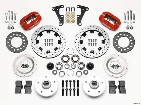 Wilwood - Wilwood Forged Dynalite Front Kit 11.75in Drilled Red 41-55 Cadillac