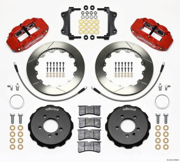 Wilwood - Wilwood Narrow Superlite 6R Front Hat Kit 12.88in Red 06-12 Volkswagen GTI w/ Lines