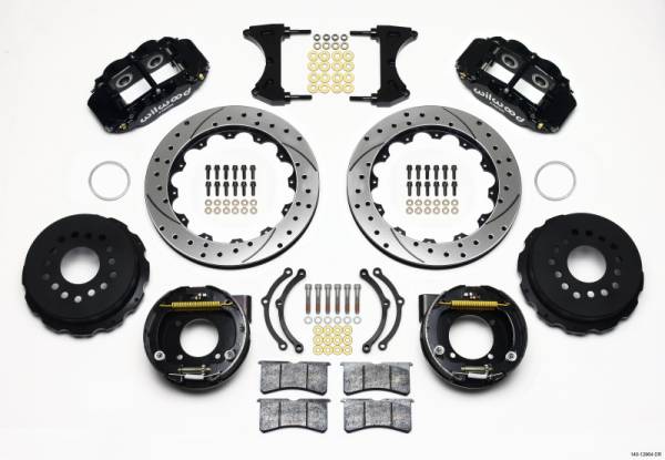 Wilwood - Wilwood Narrow Superlite 4R Rear P-Brk Kit 12.88in Drilled Chevy 12 Bolt w/ C-Clips - 140-12964-D