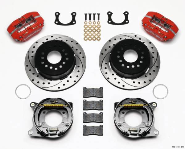 Wilwood - Wilwood Dynapro Lug Mount P/S P-B Kit Drilled-Red New Big Ford 2.50in Offset