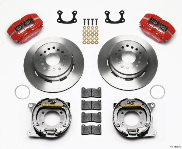 Wilwood - Wilwood Dynapro Dust-Boot P/S Park Brake Kit Red Small Ford 2.66in Offset