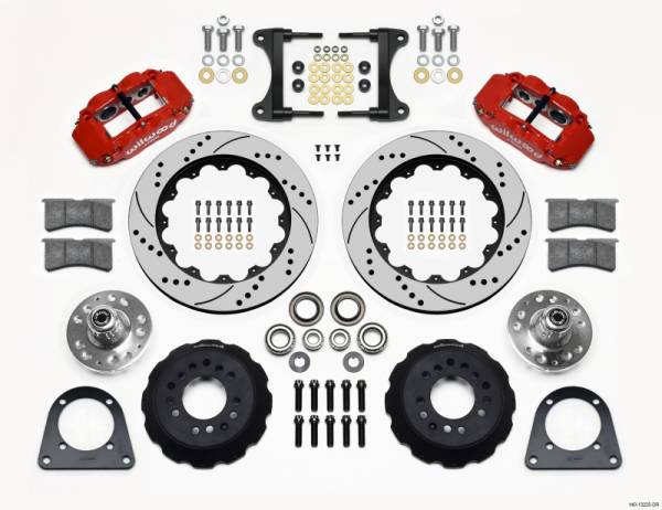 Wilwood - Wilwood Narrow Superlite 6R Front Hub Kit 14.00in Drill Red TCI-IFS 71-78 (Pinto Based)