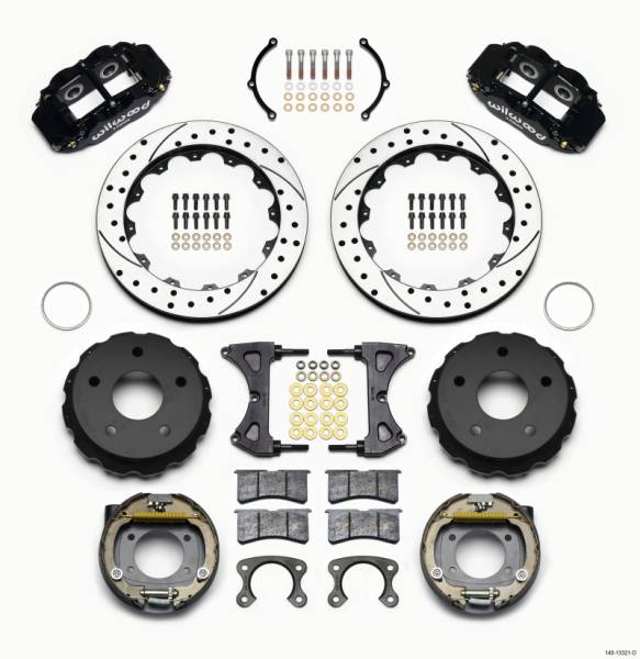 Wilwood - Wilwood Narrow Superlite 4R Rear P-Brk Kit 12.88in Drilled Small Ford 2.36in Off Bronco 5 x 5.50