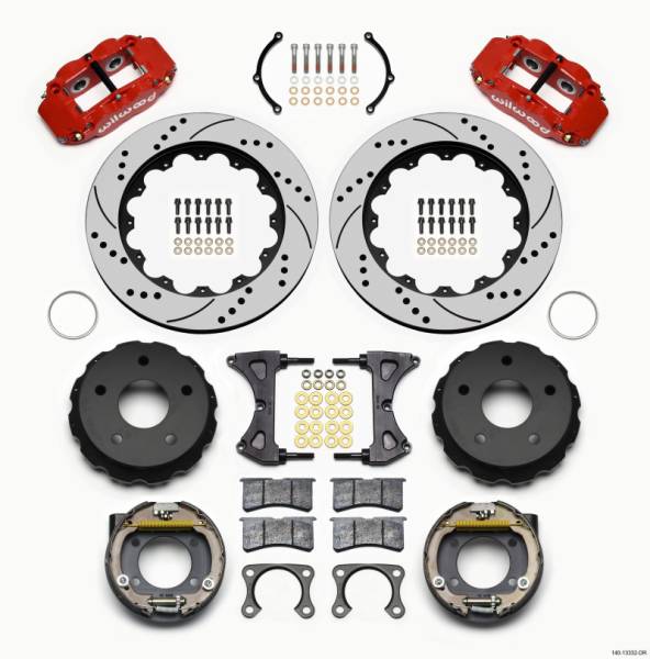 Wilwood - Wilwood Narrow Superlite 4R Rear P-Brk Kit 14.00in Drill Red Small Ford 2.36in Off Bronco 5 x 5.50