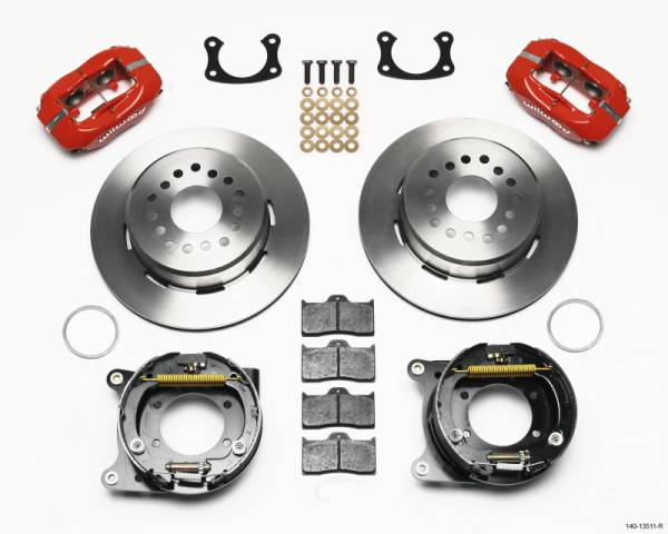 Wilwood - Wilwood Forged Dynalite P/S Park Brake Kit Red BOP Axle 2.75in Bearing 2.75 Offset