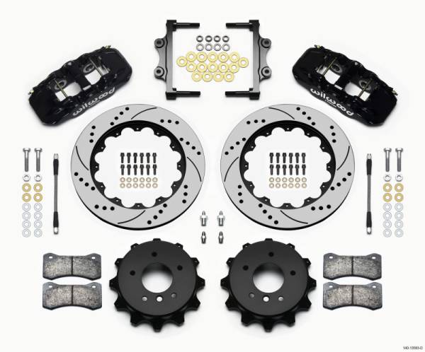 Wilwood - Wilwood AERO4 Rear Kit 14.00 Drilled 2007-2011 BMW E90 Series w/Lines