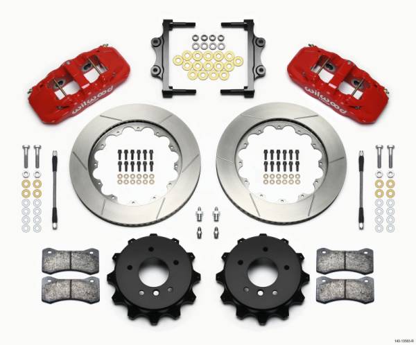 Wilwood - Wilwood AERO4 Rear Kit 14.00 Red 2007-2011 BMW E90 Series w/Lines