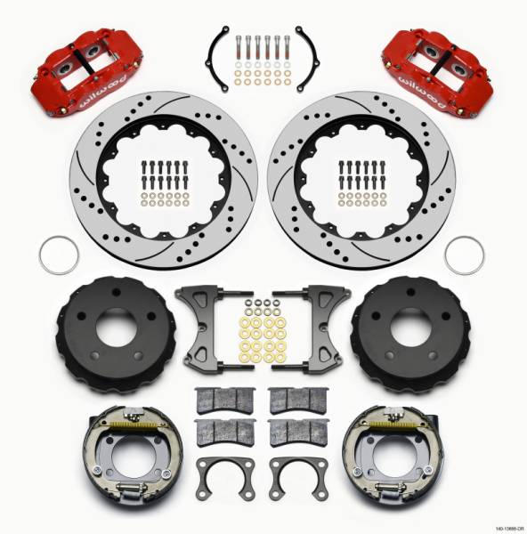 Wilwood - Wilwood Narrow Superlite 4R Rear P-Brk Kit 14.00in Drilled Red Big Ford 2.38in Off Bronco 5 x 5.50