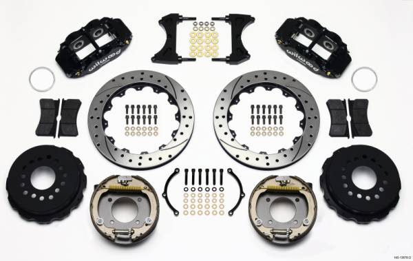 Wilwood - Wilwood Narrow Superlite 4R Rear P-Brk Kit 12.88in Drilled Chevy 12 Bolt w/ C-Clips - 140-13678-D