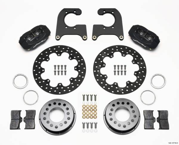 Wilwood - Wilwood Forged Dynalite Rear Drag Kit Drilled Rotor Ford 8.8 Special w/2.50in Offset-5 Lug