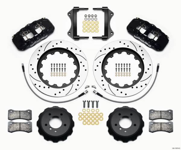 Wilwood - Wilwood AERO6 Front Hat Kit 15.00 Drilled 2007-2011 BMW E90 Series w/Lines