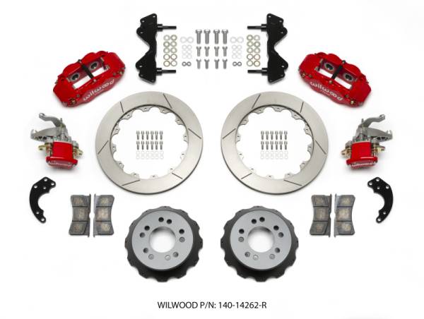 Wilwood - Wilwood Narrow Superlite 4R / MC4 Rear Kit 12.88 Red Currie Pro-Tour Unit Bearing Floater