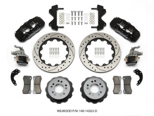 Wilwood - Wilwood AERO4 / MC4 Rear Kit 14.00 Drilled Currie Pro-Tour Unit Bearing Floater