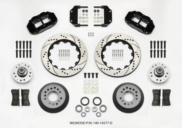 Wilwood - Wilwood Narrow Superlite 6R Front Hub Kit 14.00in Drilled Magnum Force Drop Spindle