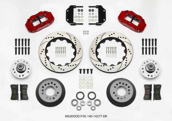 Wilwood - Wilwood Narrow Superlite 6R Front Hub Kit 14.00in Drill Red Magnum Force Drop Spindle