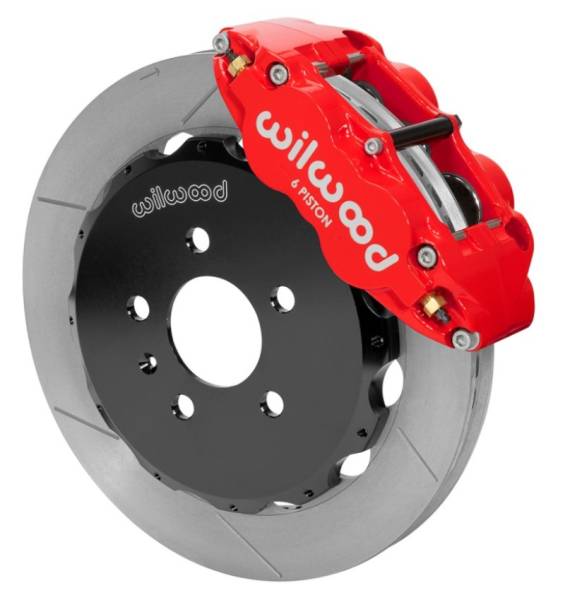 Wilwood - Wilwood 03-08 Audi A4 Forged Narrow Superlite 6R Front Big Brake Kit 12.88in (Red) w/ Lines