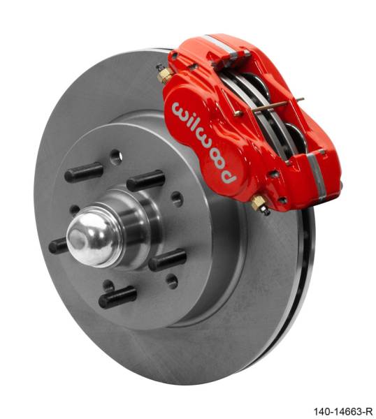 Wilwood - Wilwood Forged Dynalite-M Front Kit 11.5in Red 1 PC Rotor&Hub 58-64 Impala 63-64 Corvette