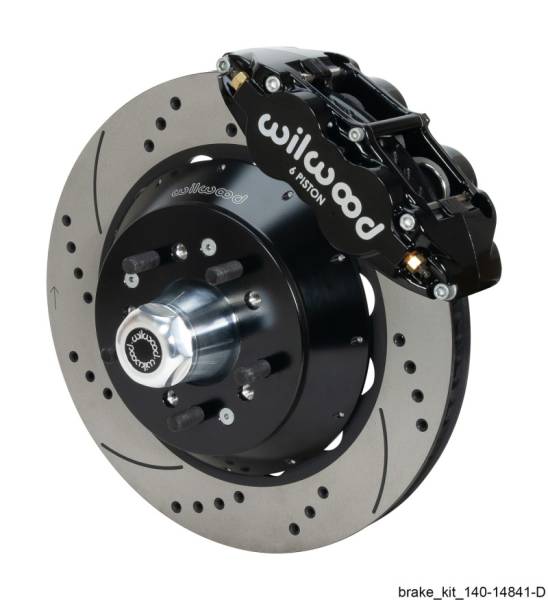 Wilwood - Wilwood Narrow Superlite 6R Black Front Big Brake Kit Ford 14in Drilled/Slotted Rotor