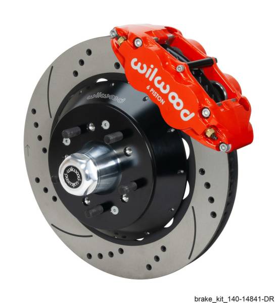 Wilwood - Wilwood Narrow Superlite 6R Red Front Big Brake Kit Ford 14in Drilled/Slotted Rotor