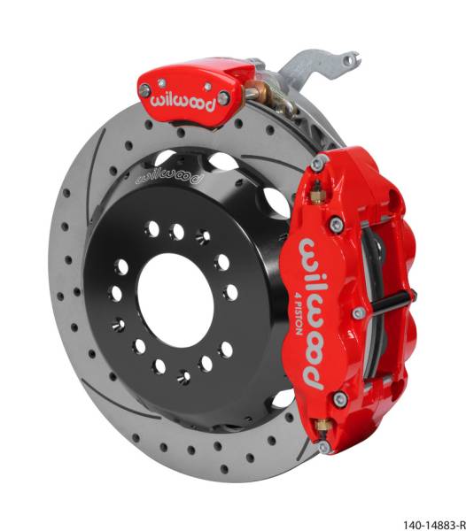 Wilwood - Wilwood Narrow Superlite 4R-MC4 Red Rear Kit 12.88in Drilled Rotor 88-96 Chevy Corvette C4