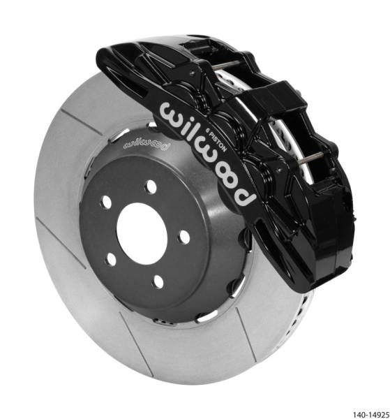 Wilwood - Wilwood SX6R Front Brake Kit 15in Lug Drive Rotor Slotted Black w/ Lines 15+ Ford Mustang