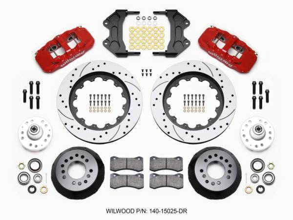 Wilwood - Wilwood AERO6 Front Hub Kit 15.00 Drilled-Red WWE ProSpindle