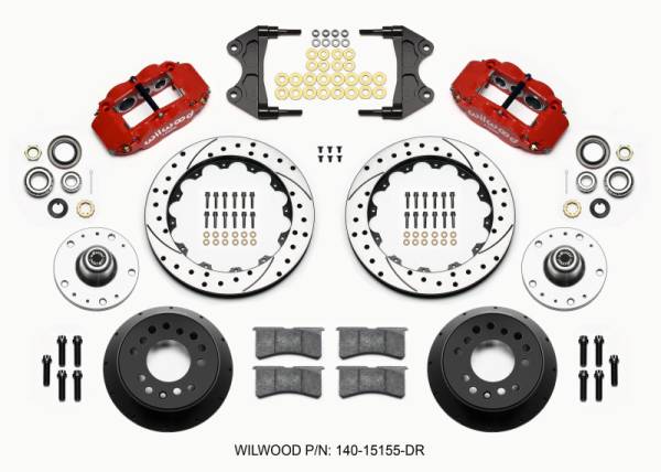 Wilwood - Wilwood Narrow Superlite 6R Front Hub Kit 12.88in Drill Red WWE ProSpindle (5x4.75in 5x5.00in Hub)