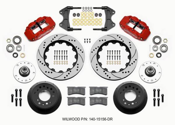 Wilwood - Wilwood Narrow Superlite 6R Front Hub Kit 14.00in Drill Red WWE ProSpindle (5x4.75in 5x5.00in Hub)