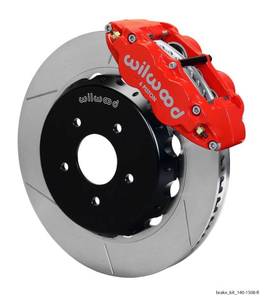 Wilwood - Wilwood Narrow Superlite 6R Dust Seal Front Hub Kit 14.00in Red w/ Lines 04-06 GTO