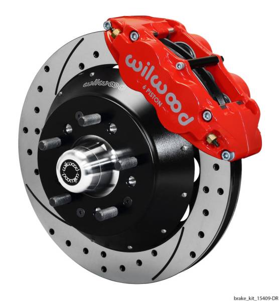 Wilwood - Wilwood Narrow Superlite 6R Dust Seal Front Hub Kit 14.00in Drill Red 67-69 Camaro 64-72 Nova