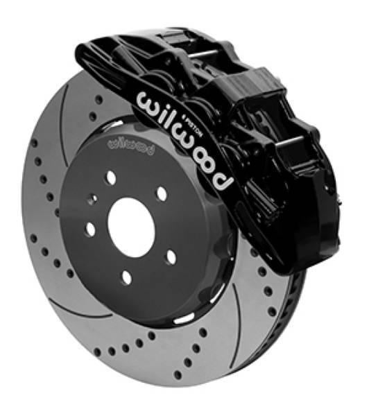 Wilwood - Wilwood SX6R Front Brake Kit 15in Lug Drive Slotted/Drilled Black w/ Lines 10-14 Chevrolet Camaro SS