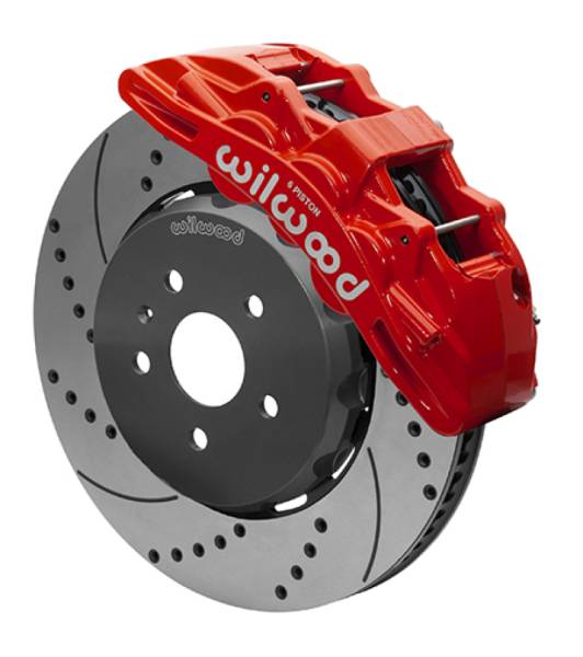 Wilwood - Wilwood SX6R Front Brake Kit 15in Lug Drive Slotted/Drilled Red w/ Lines 10-14 Chevrolet Camaro SS