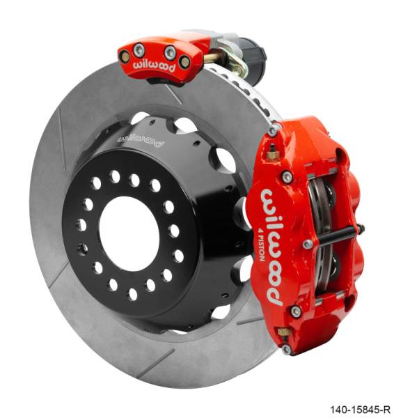 Wilwood - Wilwood Narrow Superlite 4R Rear P-Brk Kit 14.00in Rotor Big Ford New Style 2.50in Offset - Red