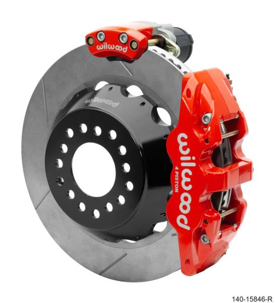 Wilwood - Wilwood Narrow Superlite 4R Rear P-Brk Kit AERO4 14in Rotor Big Ford New Style 2.5in Off - Red