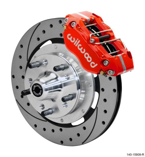 Wilwood - Wilwood Dynapro 4R Front Kit 11.75in SPR Drilled and Slotted Rotors - Red