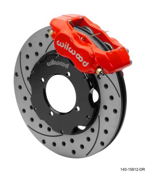 Wilwood - Wilwood Dynalite Front Big Brake Kit 11.00in SRP Drilled & Slotted Rotors - Red