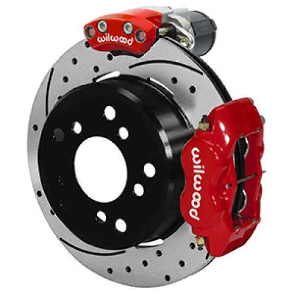 Wilwood - Wilwood Forged Dynalite Rear Electronic Parking Brake Kit 12.19in Rotor New Style Bronco - Red