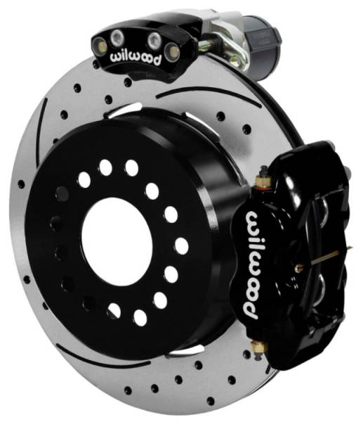 Wilwood - Wilwood Forged Dynalite Rear Electronic Parking Brake Kit - Black Powder Coat Caliper - D/S Rotor