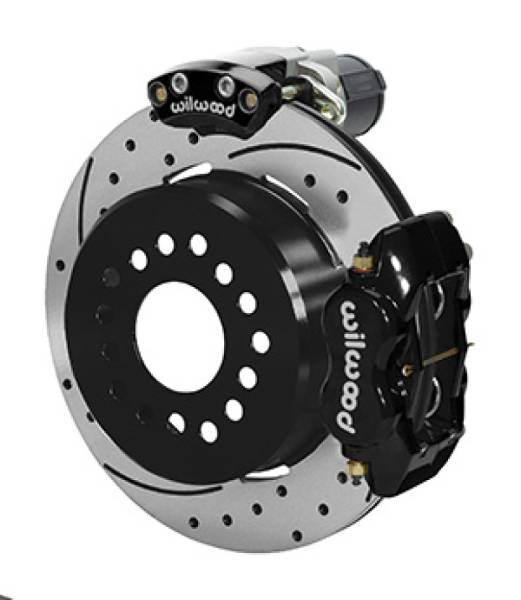 Wilwood - Wilwood Forged Dynalite Rear Electronic Parking Brake Kit -Black Powder Coat Caliper - SRP D/S Rotor