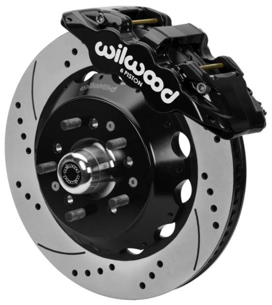 Wilwood - Wilwood 70-81 FBody/75-79 A&XBody AERO6 Frt BBK 14in D/S Rtr Blk Calipers Use w/ Pro Drop Spindle